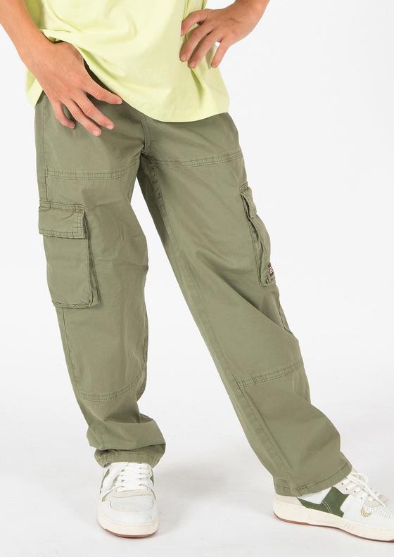 Baggy-Hose im Workerstil, Baumwolle, moschusgrün