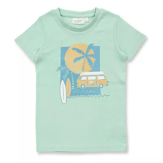 Sense Organics Pyjama Kurz Kafka Camper Mint Green Stripes