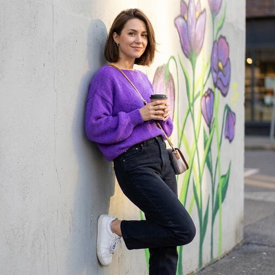 goldmarie Pullover LOVE IS MY SUPERPOWER -- purple 