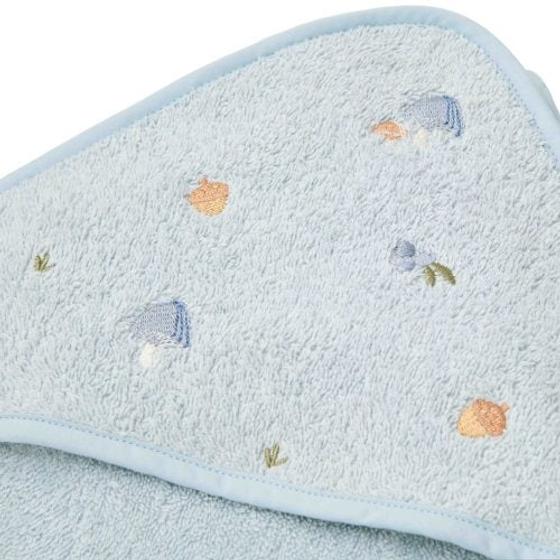 Little Dutch Kapuzen Handtuch Gestickt Forest Friends Blau 100 x 100 cm