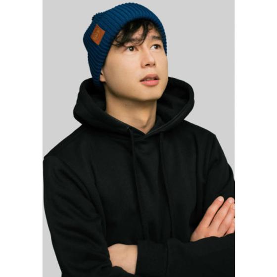 Hat warm thick, Navy Blue 100% Biobaumwolle
