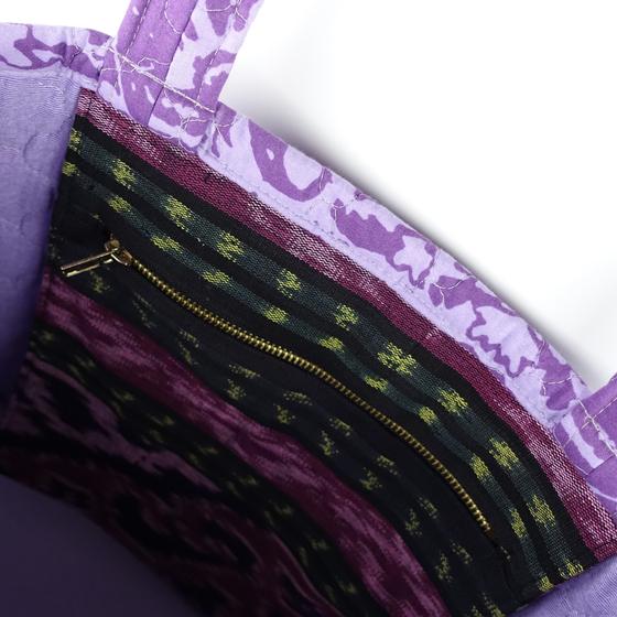 goldmarie Lilac Tasche LOVE PEACE MOIN - Nr. 1 - Vintage-Stoff Recycelt - upcycling Einzelstück - lavendel-goldgelb