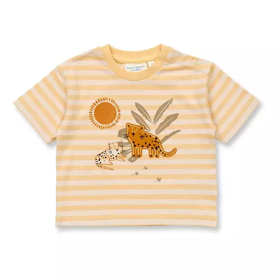 Sense Organics T-Shirt Anton Leo Cream Yellow Stripes