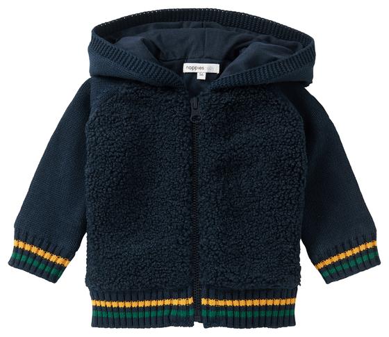 Babyjacke, gefütterter Raglan-Strick-Cardigan mit Kapuze