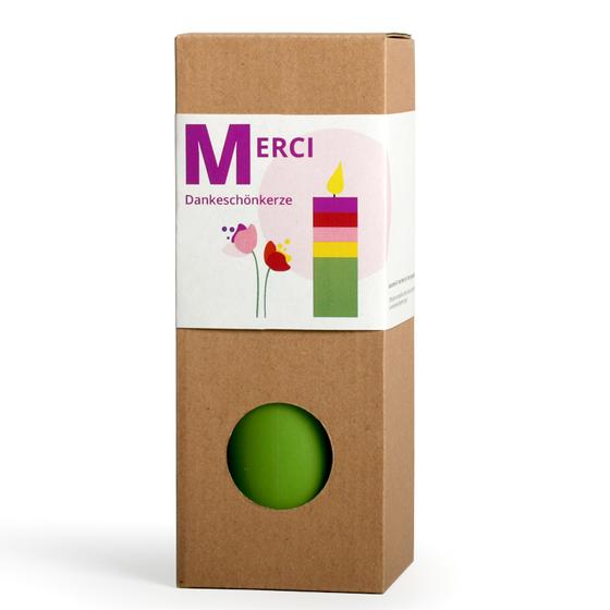Große bunte Kerze Merci