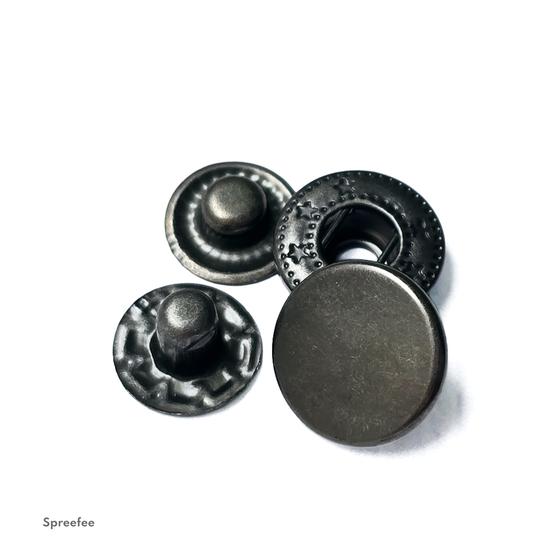 WUK Edelstahl Druckknöpfe 12 mm mit Feder für mitteldicke Stoffe und Taschen