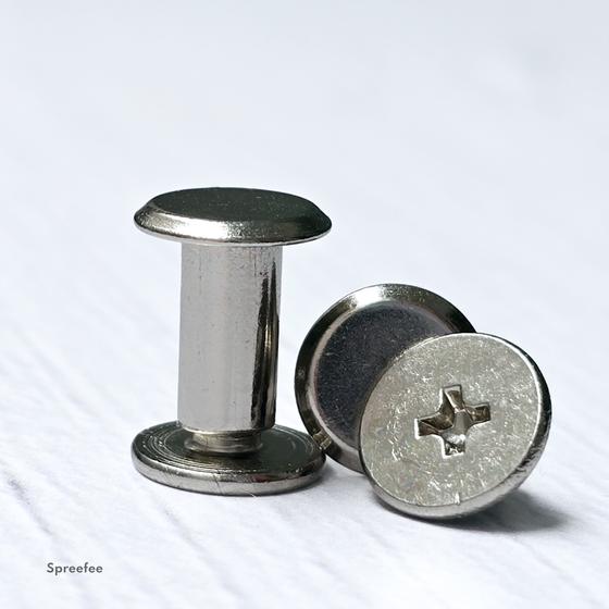 Buchschrauben 10 mm zum Befestigen von Taschenhenkeln, Riemen und Lederdetails