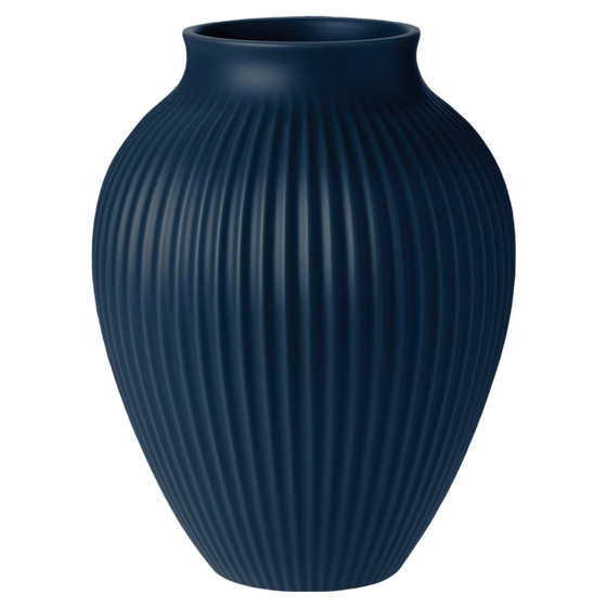 Vase Ripple Mat Dark Blue von Knabstrup
