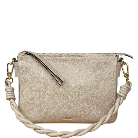 abro TWOFOLD Umhängetasche mit Einteilung, beige