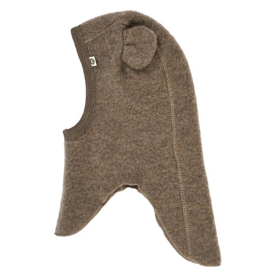 Müsli By Green Cotton Woolly Fleece Schlupfmütze Bear Balaclava Melange Walnut 
