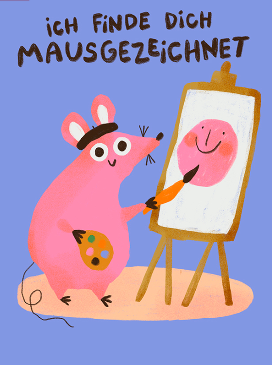 Postkarte Mausgezeichnet von Slinga Illustration