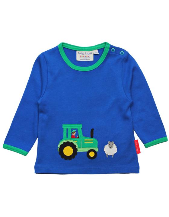 Langarmshirt "Farm", Biobaumwolle, GOTS-zertifiziert, blau