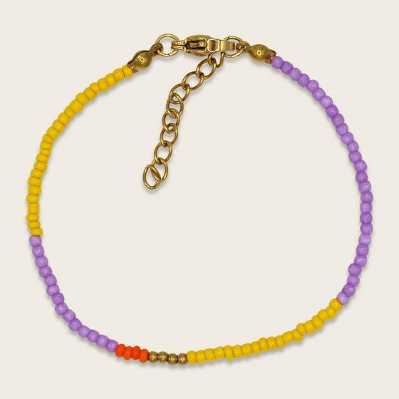 ava&yves Perlenarmband Lila Gelb
