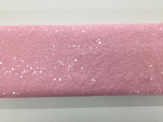 Tüll mit Paillettenblümchen rosa