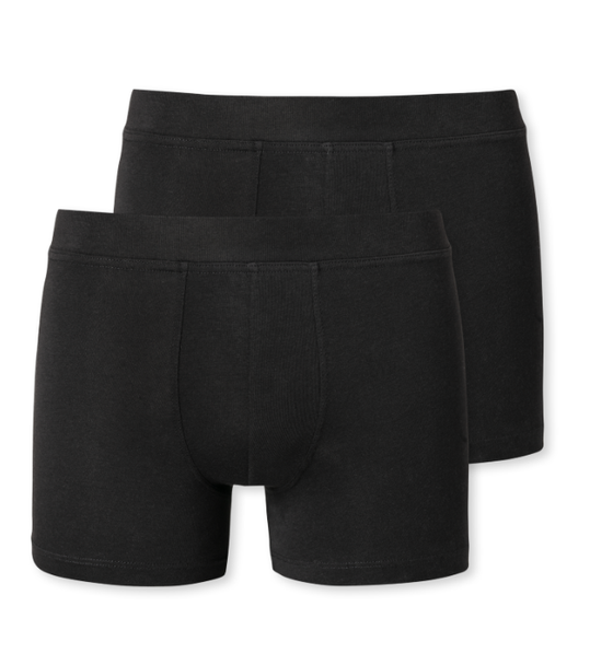 2er-Pack Shorts, Biobaumwolle, schwarz