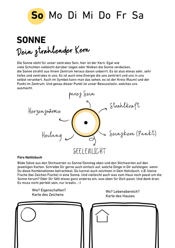 Wochenzyklus - mit dem Flow der Energien (kostenloses PDF)