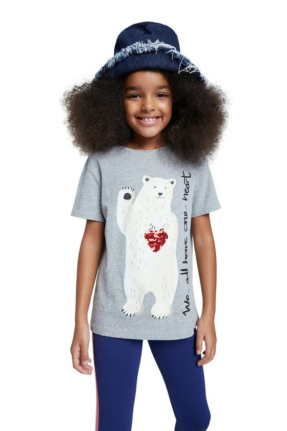 T-Shirt "Polarbear" mit Wendepailletten-Herz