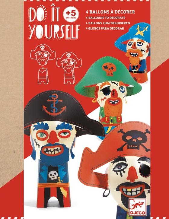 Djeco Do It Yourself Ballons zum Dekorieren Piraten