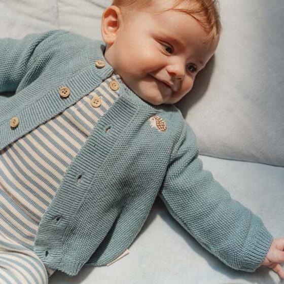 Little Dutch Strickjacke Forest Friends Blau