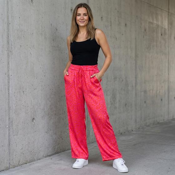 goldmarie Hose MOINGIORNO - Leo Muster - pink - neon orange
