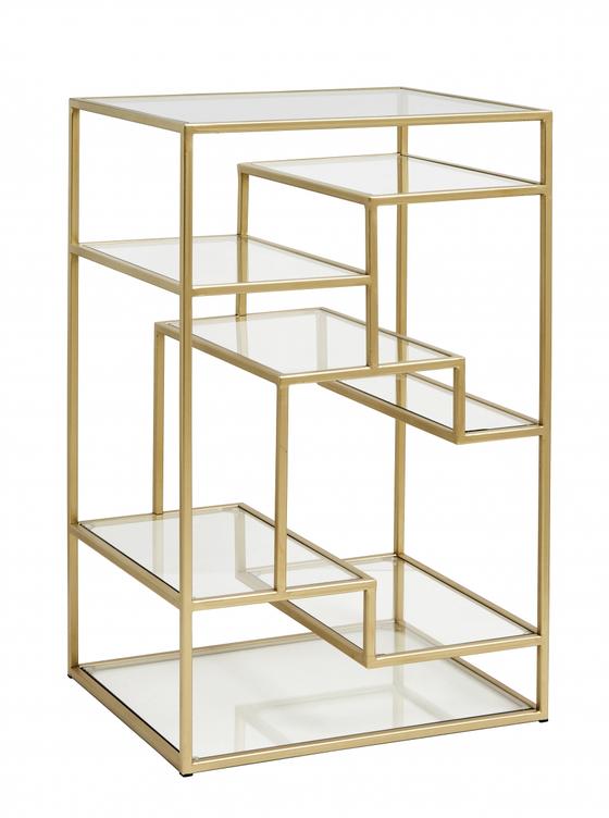 Regal | Beistelltisch /Display -  Gold/Glas
