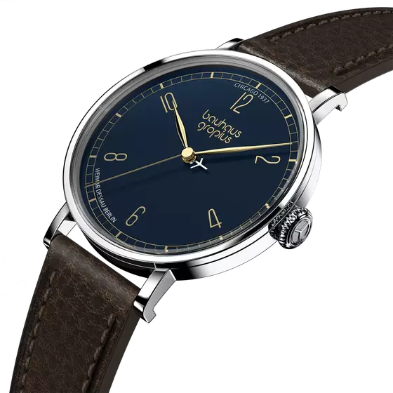 Walter Gropius Armbanduhr Chicago Blau