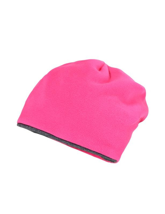 2-in-1-Wende-Beanie, Baumwolle, anthrazit/pink