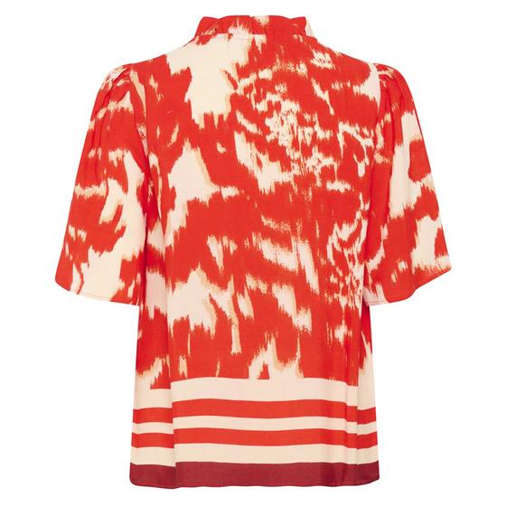 SAINT TROPEZ Blusen Blusen Shirt KhloeSZ 30514031 - gemustert - orange-rot-rose 