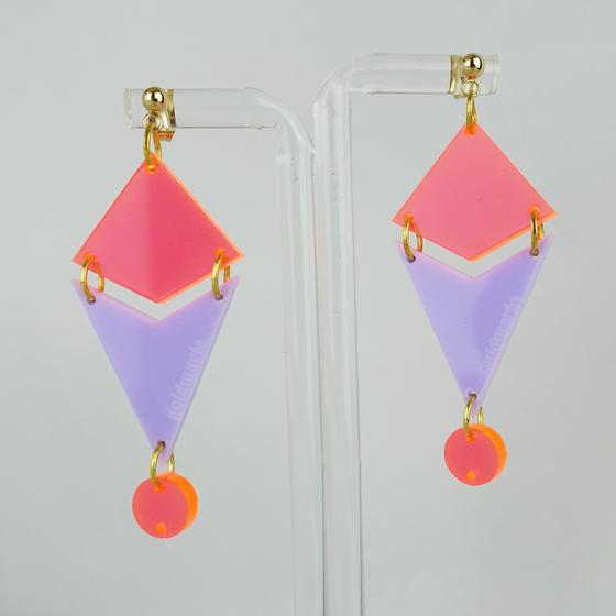 goldmarie Plexi Ohrringe Sydney - Nr. 2606 - orange-lavendel