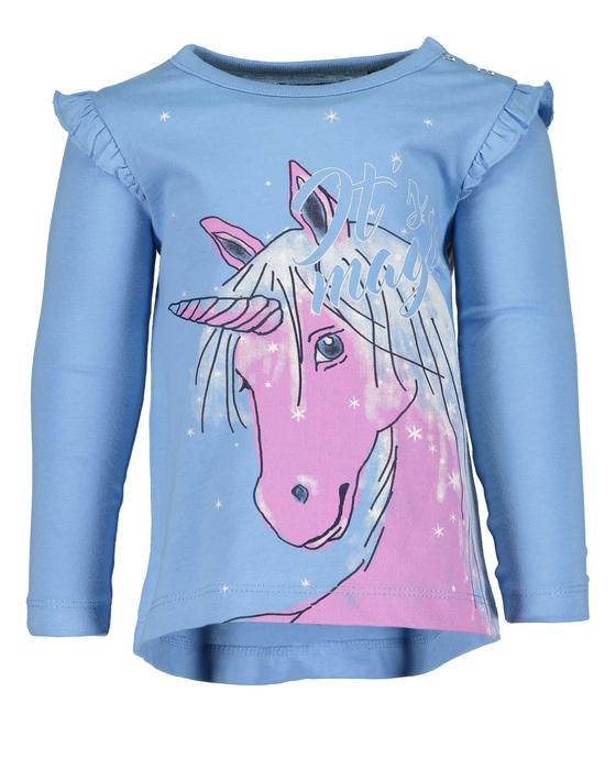 Langarmshirt "It's magic" mit Einhorn, blau