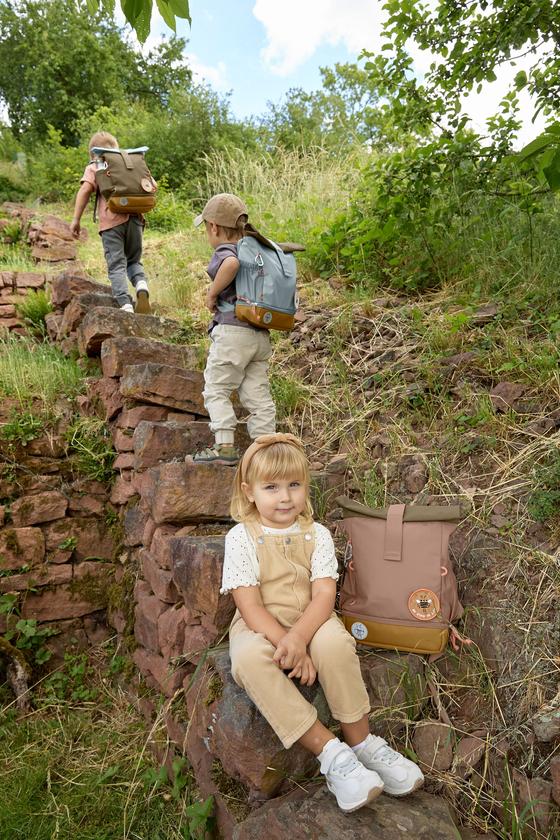 Lässig Kindergartenrucksack - Rolltop - Natur Braun