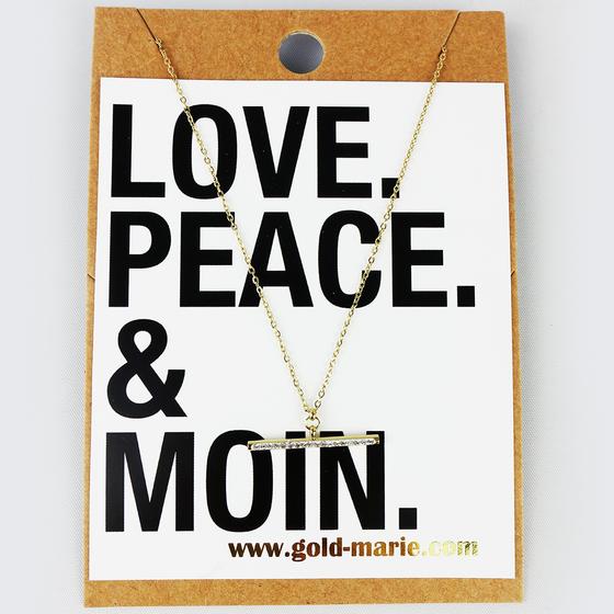 goldmarie Kette GLITZER BALKEN Stahl vergoldet 