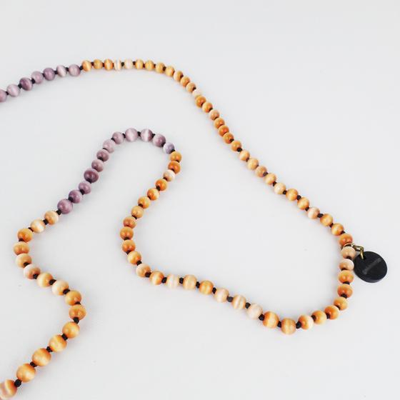 goldmarie Kette SUN BABE mit Fransenbommel natur-creme-flieder-goldgelb