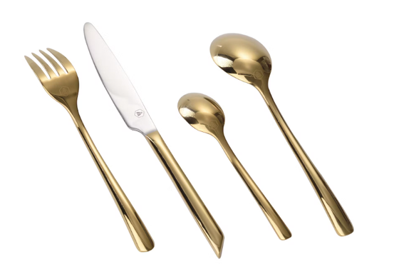 Besteck | 16tlg. Besteckset Golden Shiny - Gold Glänzend