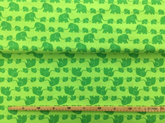 Baumwolle Junge Linie Elefant grün