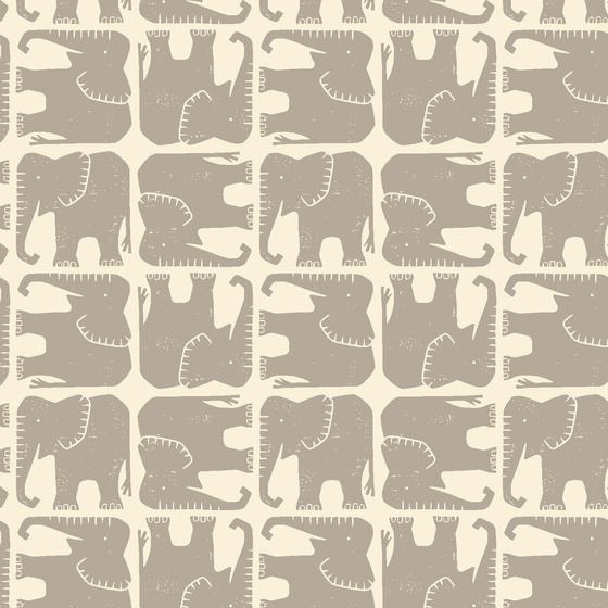 Elephant grau Stoff Rising Sun Loes van Oosten