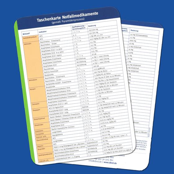 Taschenkarte Notfallmedikamente