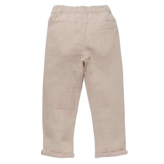 People wear Organic Musselin Hose Sand