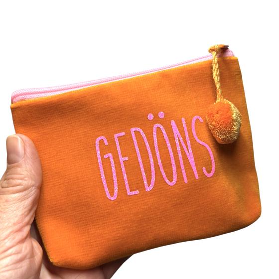 Frau Heidelberg Kosmetiktasche S orange mit neon pink GEDÖNS