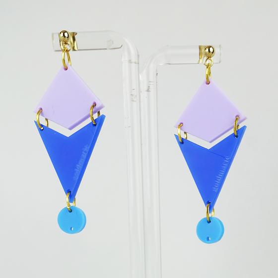 goldmarie Plexi Ohrringe Sydney - blau-lavendel