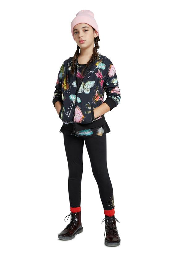 Leggings "Schmetterling" mit goldener Glitzer- und Pailletten-Applikation, schwarz