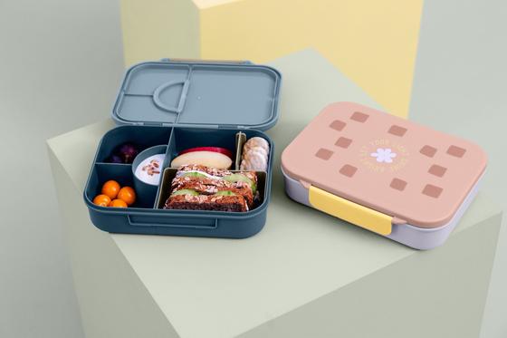Lässig Brotdose - Bento Lunchbox Pattern Party Blau
