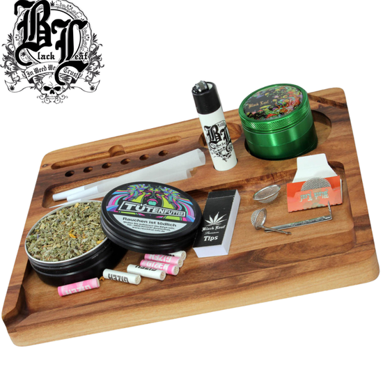 Rolling Tray, Black Leaf®, Akazienholz