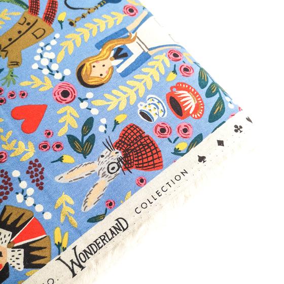 Cotton + Steel Canvas - Wonderland - Light Blue Metallic -  Rifle Paper Co.