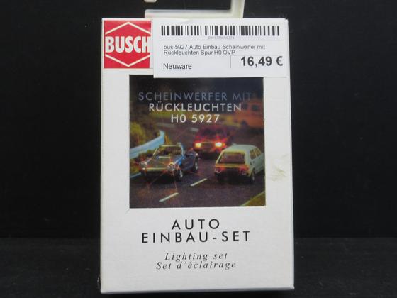 Busch 5927 Auto Einbau Scheinwerfer mit roten LED Rückleuchten Spur H0 OVP