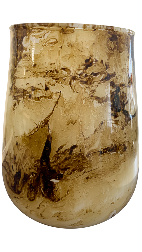 Kerzenhalter | Windlicht / Teelichthalter Valey - Marmor Braun/Beige  