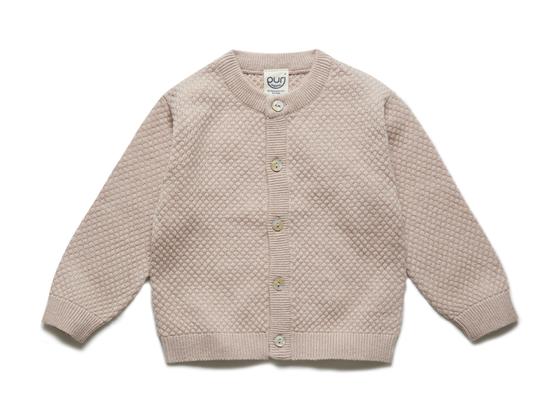 Puri Organic Cardigan Popcorn Cameo Rose