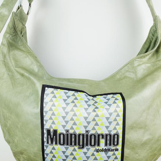 goldmarie Ledertasche Halbmond MOINGIORNO - Leder - vintage graugrün