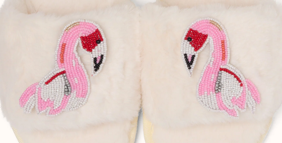 By Vivi. Brosche FLAMINGO - für Slipper, Kleidung, Taschen und mehr  - rosa-bunt