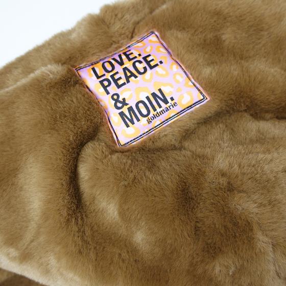 goldmarie Jacke LOVE PEACE MOIN - Kunstfell - braun 